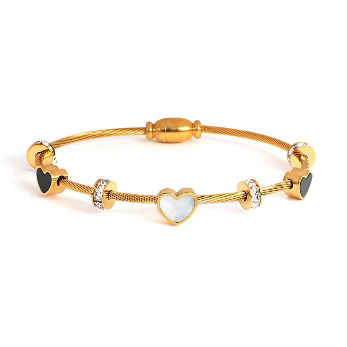 AENSOA Trend Charm 18K Gold Plated Stainless Steel Bracelet
