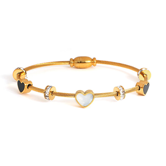 AENSOA Trend Charm 18K Gold Plated Stainless Steel Bracelet