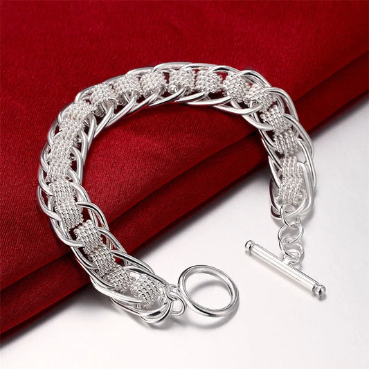 ALIZERO 925 Sterling Silver Noble Nice Chain Solid Bracelet