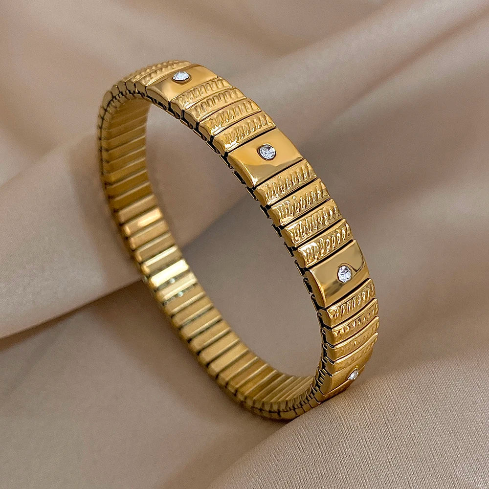 AENSOA Simple Elastic Stainless Steel Bracelet