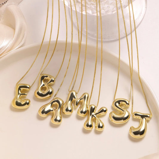 DOYOURS Golden Color Stainless Steel Initial Necklace for Women