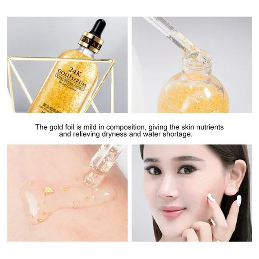 BIAOQUAN 24K Gold Face Serum Tender Moisture Essence for Women