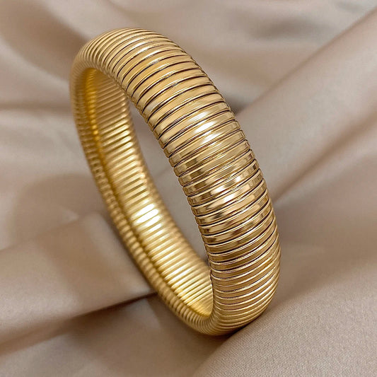 AENSOA Stainless Steel Simple Stretch Elastic Bracelet