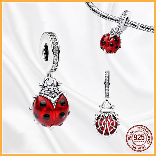 925 Sterling Multiple Shapes Silver Dangle Beads Charm Bracelet