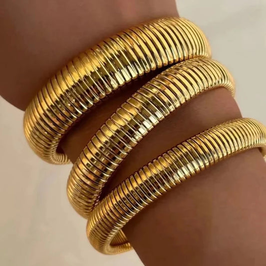 AENSOA Stainless Steel Simple Stretch Elastic Bracelet