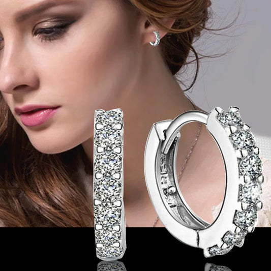Korean Fashion Round Crystal Earrings