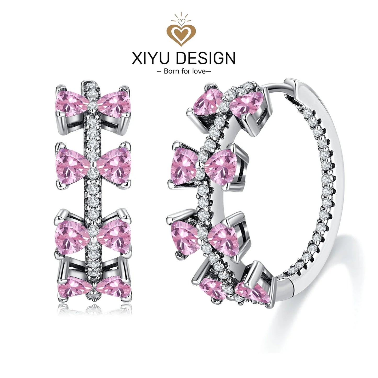 XIYU DESIGN 925 Sterling Silver Multi Shapes Ring Earrings Necklace