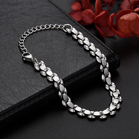 GINSTONELATE 925 Sterling Silver Chain Bracelet for Women
