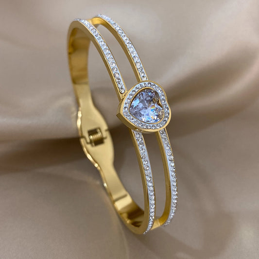 AENSOA Trend Charm 18K Gold Plated Stainless Steel Bracelet