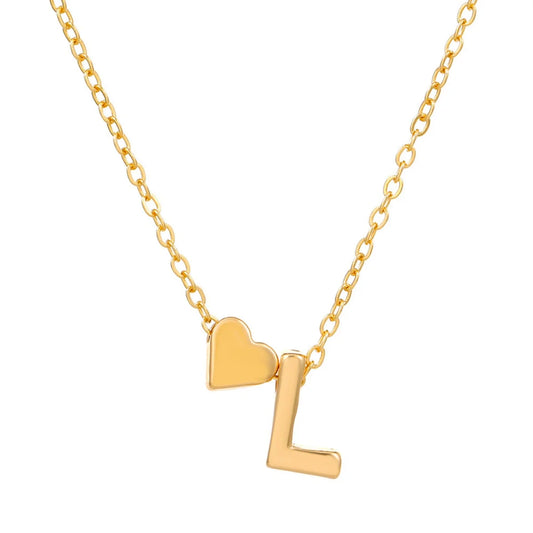 Initial 26 Letters Heart Necklace for Women