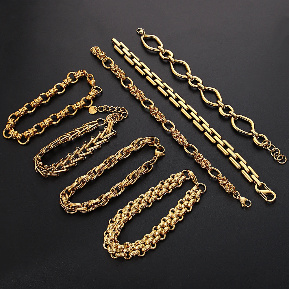 AENSOA Thick Chain Stainless Steel Bracelet