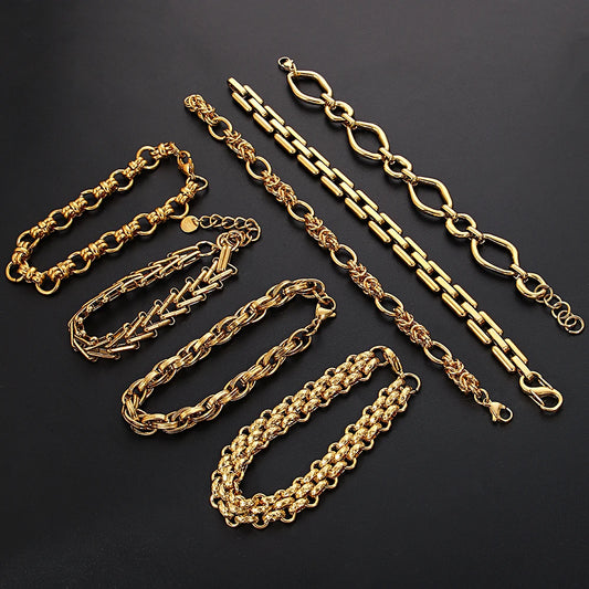 AENSOA Thick Chain Stainless Steel Bracelet