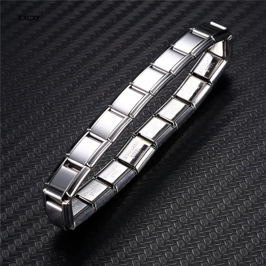 EXCXY 9MM Width Italian Elastic Charm Bracelet