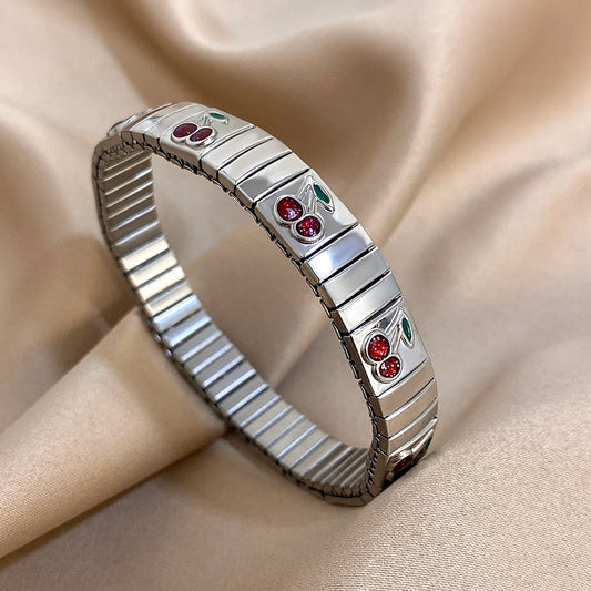 AENSOA Stainless Steel Elastic Bracelet Bangle for Women