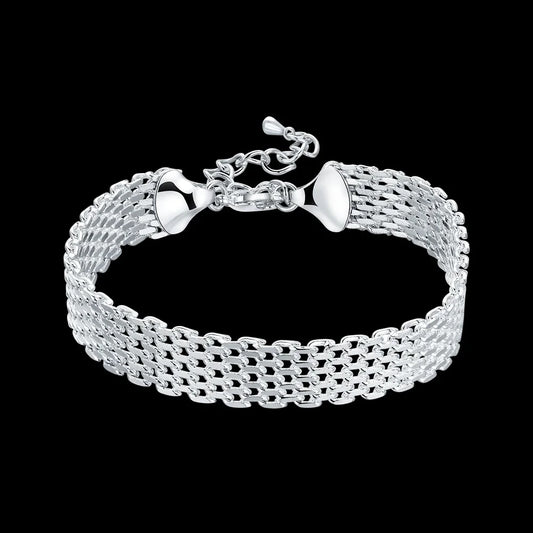 ALIZERO 925 Sterling Silver Noble Nice Chain Solid Bracelet