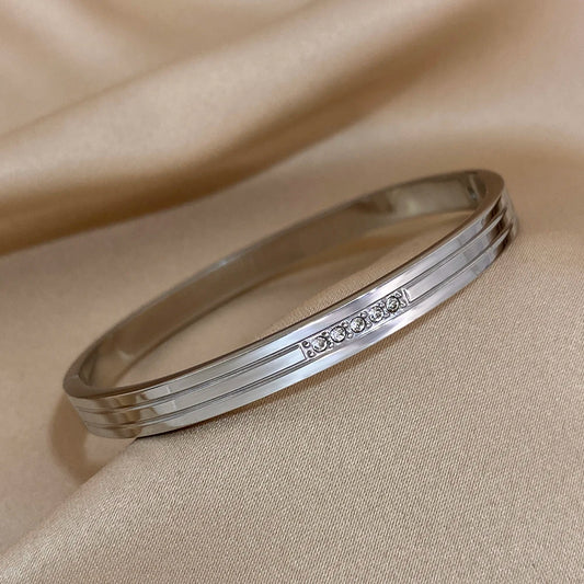 AENSOA Rune Texture Charm Stainless Steel Bracelet