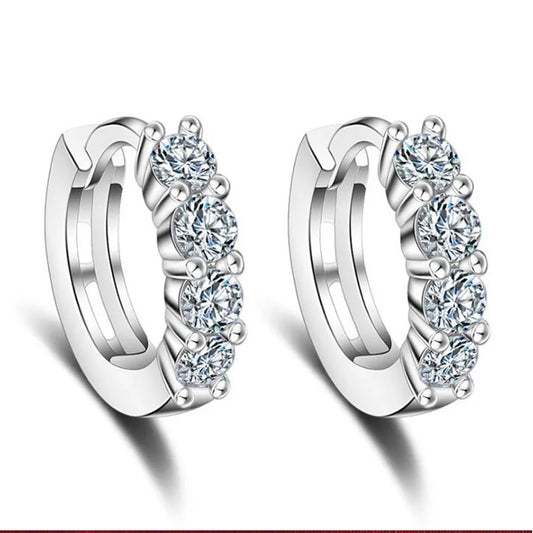 Korean Fashion Round Crystal Earrings