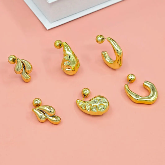 Fashionable C-Shaped Earrings with Unique Design