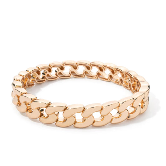 BEUTIFOR Gold Color Cuban Link Bracelet Set