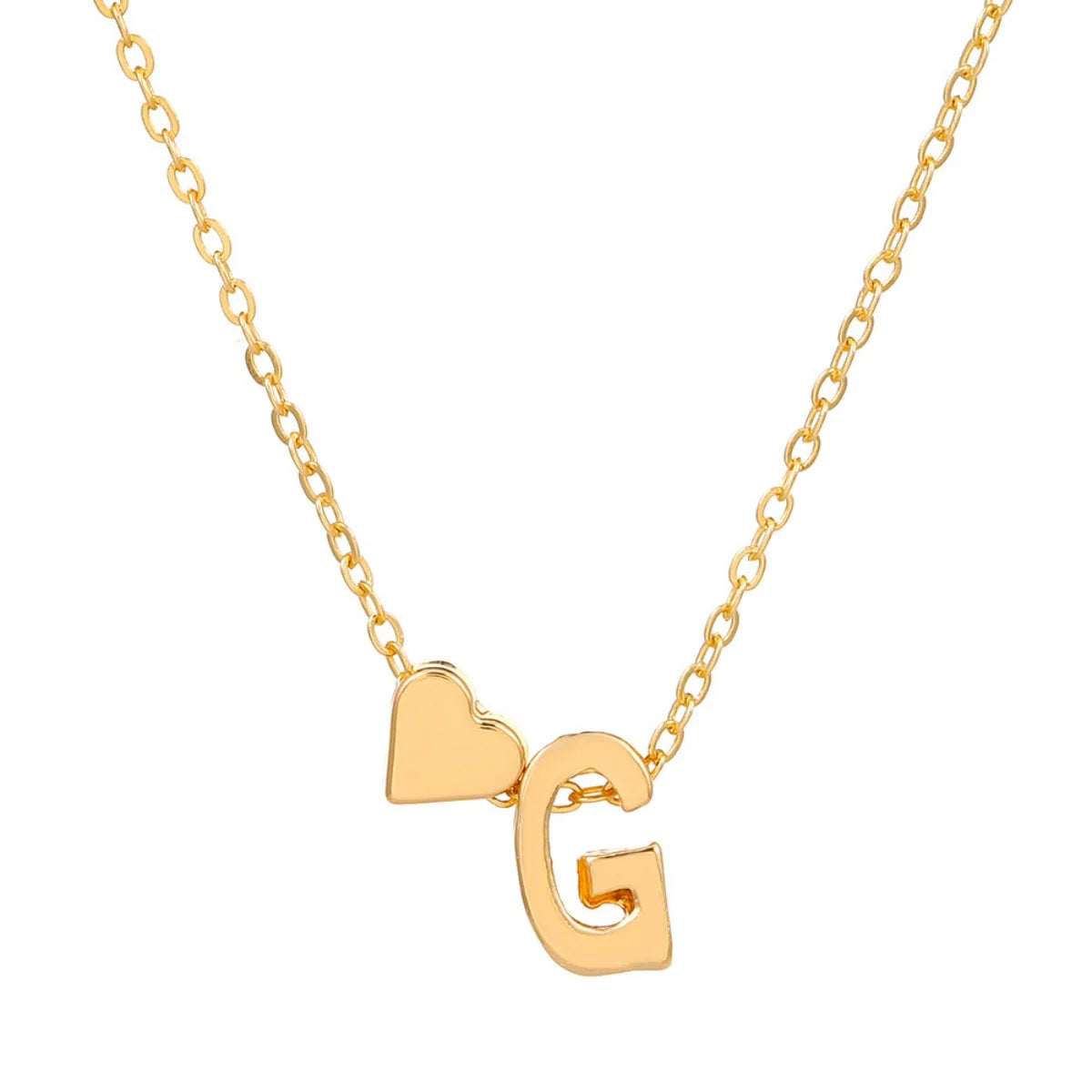 Initial 26 Letters Heart Necklace for Women