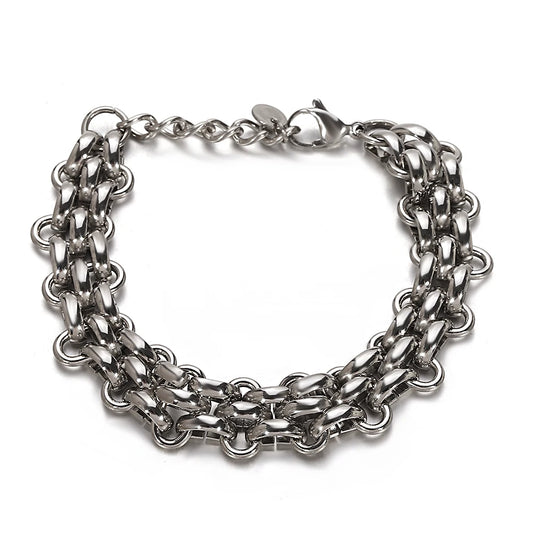 AENSOA Thick Chain Stainless Steel Bracelet