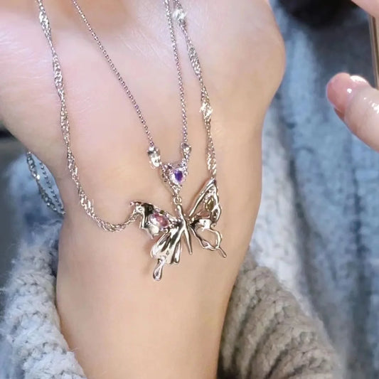 Y2K Punk Butterfly Pendant Necklace
