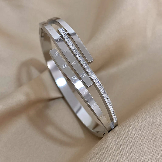 AENSOA 316L Stainless Steel Charm Geometric Bracelet