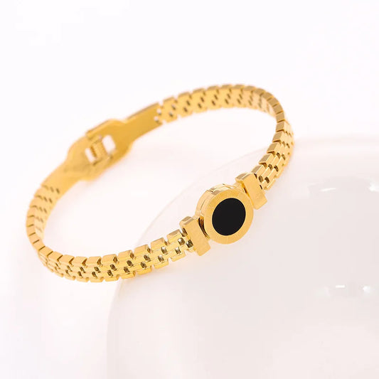 1Pc Titanium Steel Stainless Steel Gold Plated Bracelet for Women