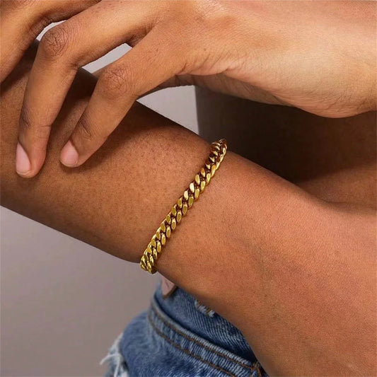 18K Gold Plated Stainless Steel Chain Bracelet