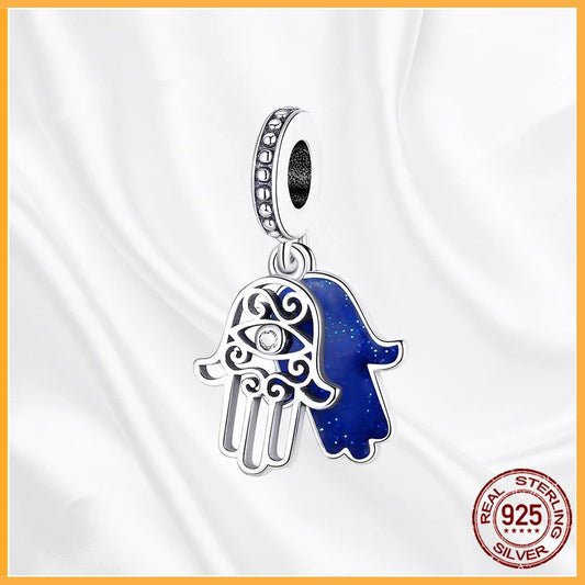 925 Sterling Multiple Shapes Silver Dangle Beads Charm Bracelet