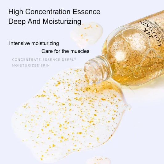 BIAOQUAN 24K Gold Face Serum Tender Moisture Essence for Women