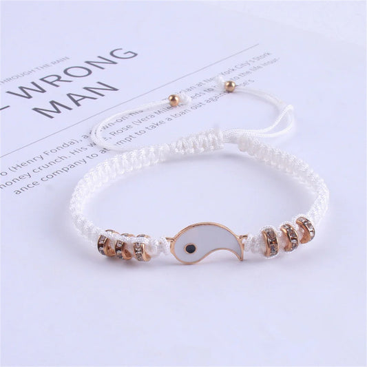 Best Friend 2 Matching Yin Yang Adjustable Cord Bracelets