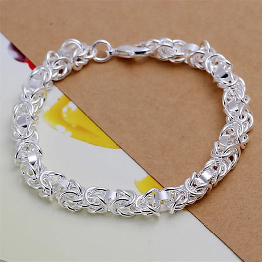 ALIZERO 925 Sterling Silver Noble Nice Chain Solid Bracelet