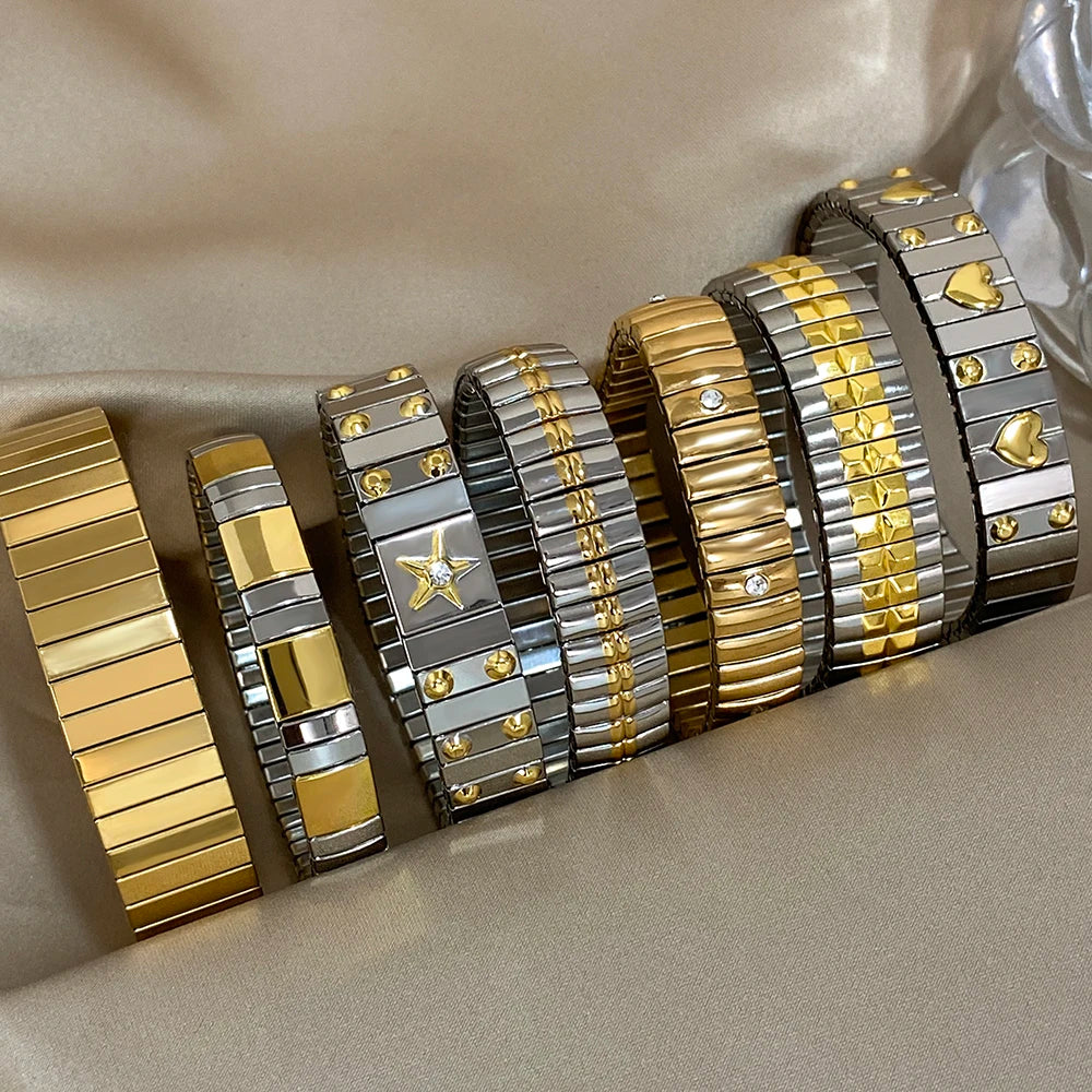AENSOA Simple Elastic Stainless Steel Bracelet