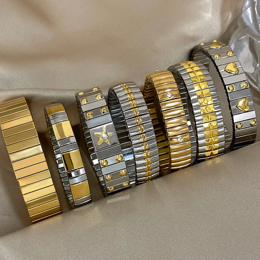 AENSOA Simple Elastic Stainless Steel Bracelet