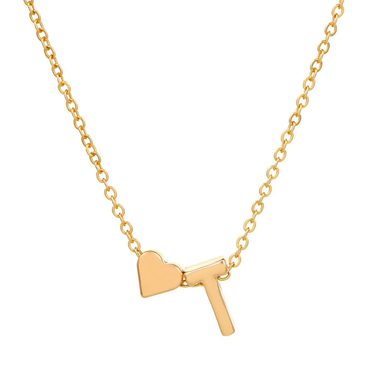 Initial 26 Letters Heart Necklace for Women