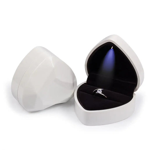LED Ring Necklace Pendant Box Luxury Velvet Rubber with Light