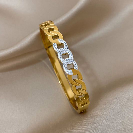 AENSOA Trend Charm 18K Gold Plated Stainless Steel Bracelet