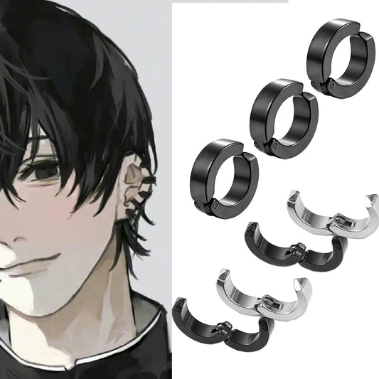 UNISEX 2Pcs Anime Chainsaw Man Yoshida Hirofumi Cosplay Ear Clip Earrings