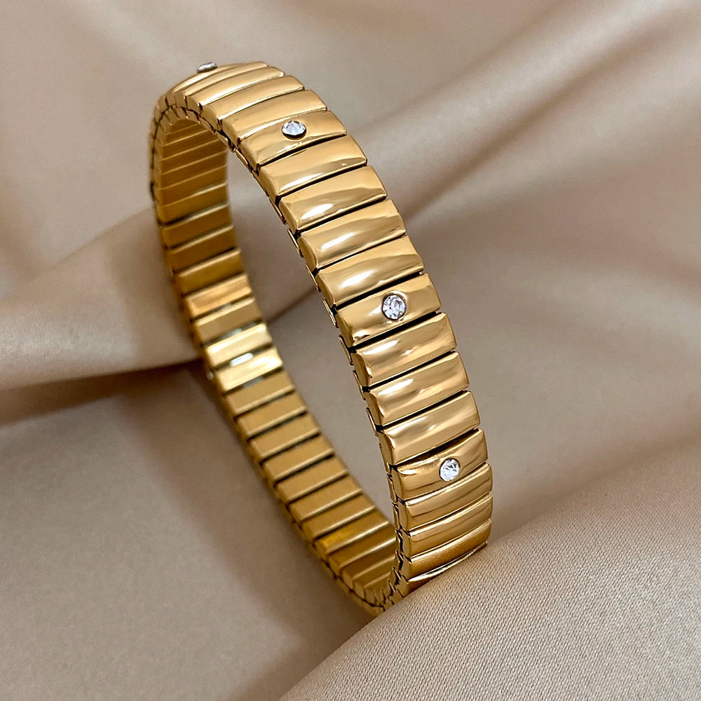 AENSOA Simple Elastic Stainless Steel Bracelet