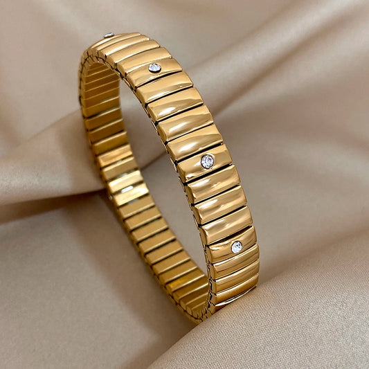 AENSOA Simple Elastic Stainless Steel Bracelet