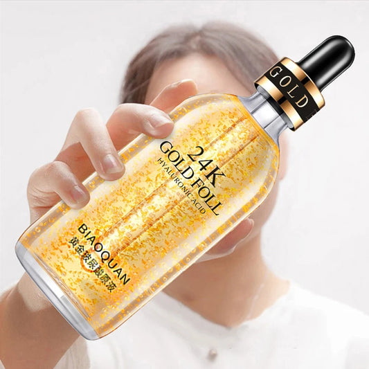 BIAOQUAN 24K Gold Face Serum Tender Moisture Essence for Women