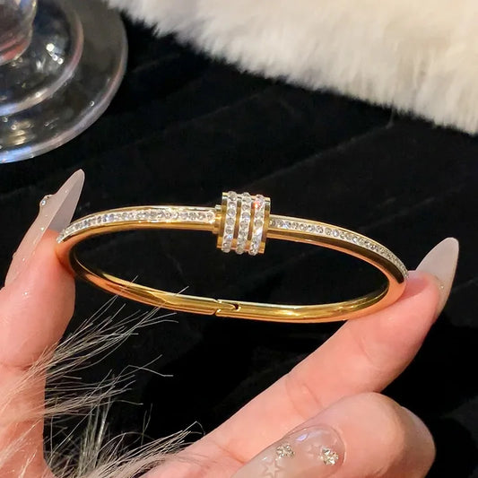 1Pc Titanium Steel Stainless Steel Gold Plated Bracelet for Women