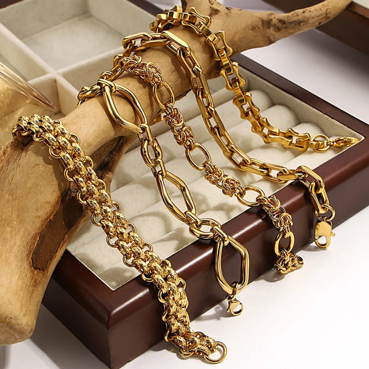 AENSOA Thick Chain Stainless Steel Bracelet