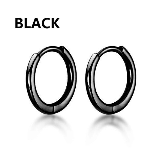 1 Pair Multi Types UNISEX Black Gold Color Stainless Steel Earrings