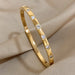 AENSOA Simple Classic Gold Plated Stainless Steel Bracelet