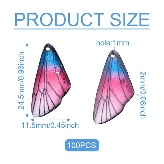 100Pcs Butterfly Wing Insect Dragonfly Wing  Pendant