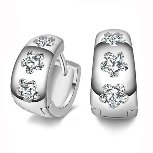 Korean Fashion Round Crystal Earrings