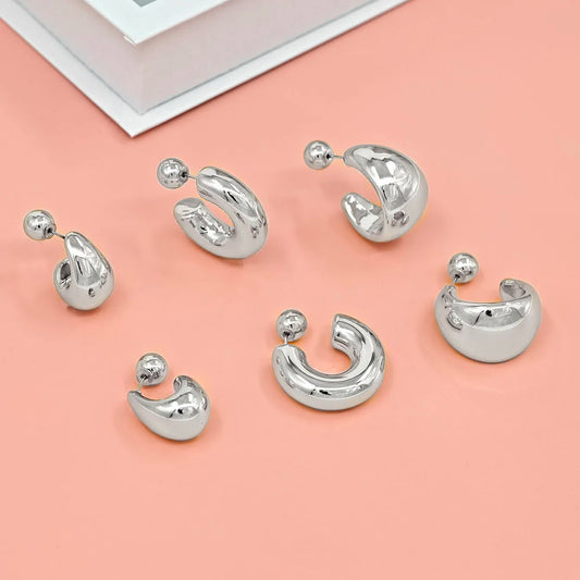Fashionable C-Shaped Earrings with Unique Design