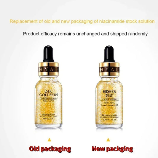 BIAOQUAN 24K Gold Face Serum Tender Moisture Essence for Women